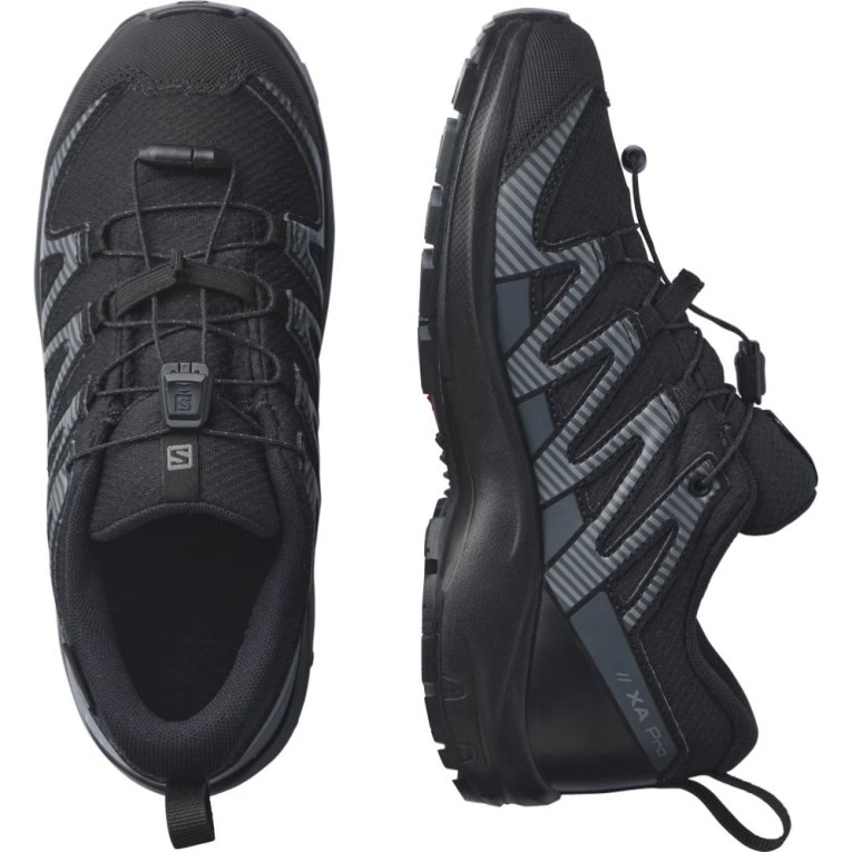 Black Salomon Xa Pro V8 CSWP Kids' Hiking Shoes | PH 47253G